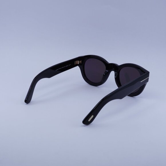 Tom Ford FT1212 01A Lucinda Sunglasses Shiny Black Square Frame, Smoke Lenses - Picture 8 of 9